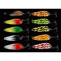 Hengjia 10pcs Spoon Metal Fishing Lures Spinner Baits 6g 43mm