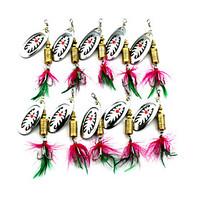 hengjia 10pcs spoon metal fishing lures 75mm 10g spinner baits random  ...