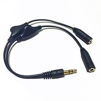 Headphone Cable with Mic Remote Control Divided into Two Audio Lines 3.5mm 20MM a Minute Second Audio Cable