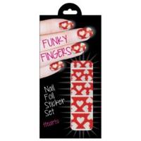 heart print funky fingers nail foils