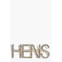 Hen Slogan Bridal Hair Clip - gold