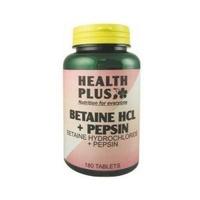 Health Plus Betaine HCL + Pepsin 180 tablet (1 x 180 tablet)