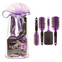 Head Jog 4 Piece Ceramic & Ionic Purple Brush Gift Set