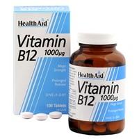 HealthAid Vitamin B12 (Cyanocobalamin) 1000&#181;g - Prolonged Release 100 tablets