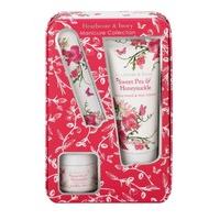Heathcote & Ivory Sweet Pea & Honeysuckle Manicure Collection in Decorative Tin with Hand Cream, ...