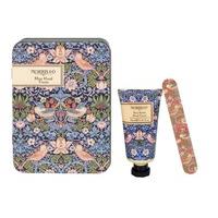 Heathcote & Ivory Morris & Co. Strawberry Thief Mini Hand Set in Tin Hand Cream & Emery Board