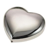 heart shaped silver plated compact