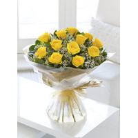 heavenly yellow rose hand tied