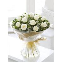 heavenly white rose hand tied