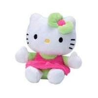 hello kitty 14cm plush in pinkgreen dress 021806