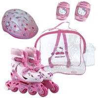 Hello Kitty Inline Roller Skates (30-33 Cm)(Protective Helmet/pads Crystal Bag)