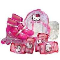Hello Kitty Inline Roller Skates Set (bag Skates Knee/elbow Protectieve Pads) (34-37cm) Ohky30