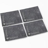 heart motif 4 pack of slate coasters