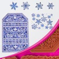 Heartfelt Creations Snow Kissed Flakes and Tag Cling Stamp Set 381061