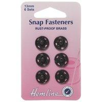 Hemline Sew On Snap Fasteners Black - 13mm 375191