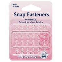 Hemline Sew On Snap Fasteners Clear (Invisible) - 7mm 375197