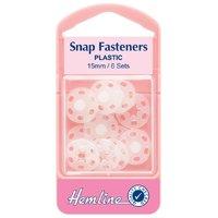 hemline sew on snap fasteners clear plastic 15mm 375198