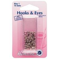 Hemline Hooks and Eyes Nickel - Size 1 375230