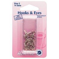 Hemline Hooks and Eyes Nickel - Size 2 375231