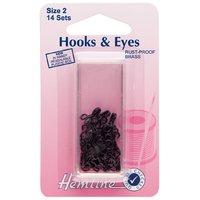 Hemline Hooks and Eyes Black - Size 2 375232
