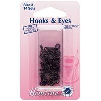 Hemline Hooks and Eyes Black - Size 3 375233