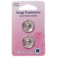 Hemline Sew On Snap Fasteners Nickel - 21mm 375242