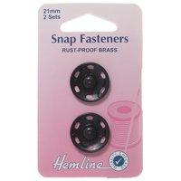 Hemline Sew-on Snap Fasteners Black - 21mm 375246