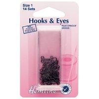 Hemline Hooks and Eyes Black - Size 1 375268