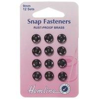 Hemline Sew-on Snap Fasteners Black - 9mm 375270