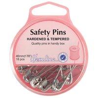 Hemline Safety Pins 46mm - Nickel - 18pcs 375237