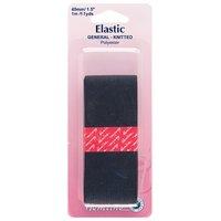 Hemline General Purpose Knitted Elastic Black - 1m x 40mm 375470