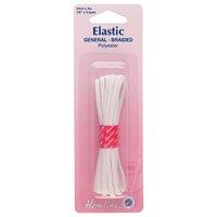 Hemline General Purpose Braided Elastic White - 5m x 3mm 375457