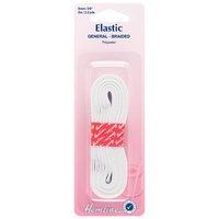 hemline general purpose braided elastic white 2m x 9mm 375459