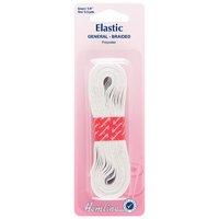 Hemline General Purpose Braided Elastic White - 5m x 6mm 375458