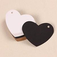Heart Kraft Paper Hang Tags Lables for Bookmark Gift Bakery Packaging Favors Wedding Party Price Cards(Set of 50)