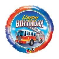 helium balloon happy birthday fire engine