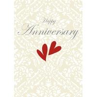 hearts on floral anniversary card af1015