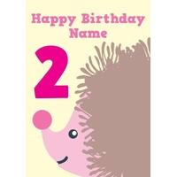 Hedgehog 2nd | Second Birthday Card