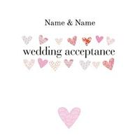 heart acceptance | personalised wedding acceptance card