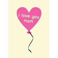 heart balloon mothers day card