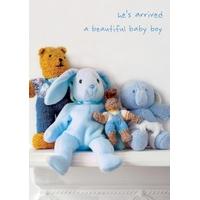 hes arrived personalised new baby boy card