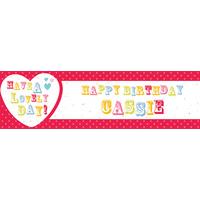 Hearts and Stars Colourful Personalised Party Banner