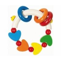 Heimess Wooden Hearts Teething Ring & Rattle