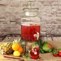 Hexagonal Glass Drinks Dispenser with Stand 197oz / 5.6ltr (Case of 4)
