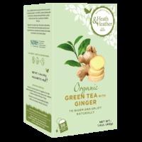Heath & Heather Organic Green Tea with Ginger 20 Tea Bags - 20   Tea Bags, Green