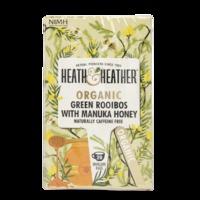 Heath & Heather Organic Green Rooibos with Manuka Honey 20 Tea Bags, Green