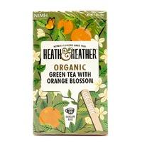 Heath & Heather Organic Green Tea with Orange Blossom 20 Tea Bags - 20   Tea Bags, Orange