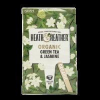 Heath & Heather Organic Green Tea & Jasmine 20 Tea Bags, Green