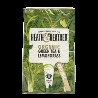 Heath & Heather Organic Green Tea & Lemongrass 20 Tea Bags, Green