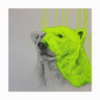 hey there polar bear neon yellow by louise mcnaught